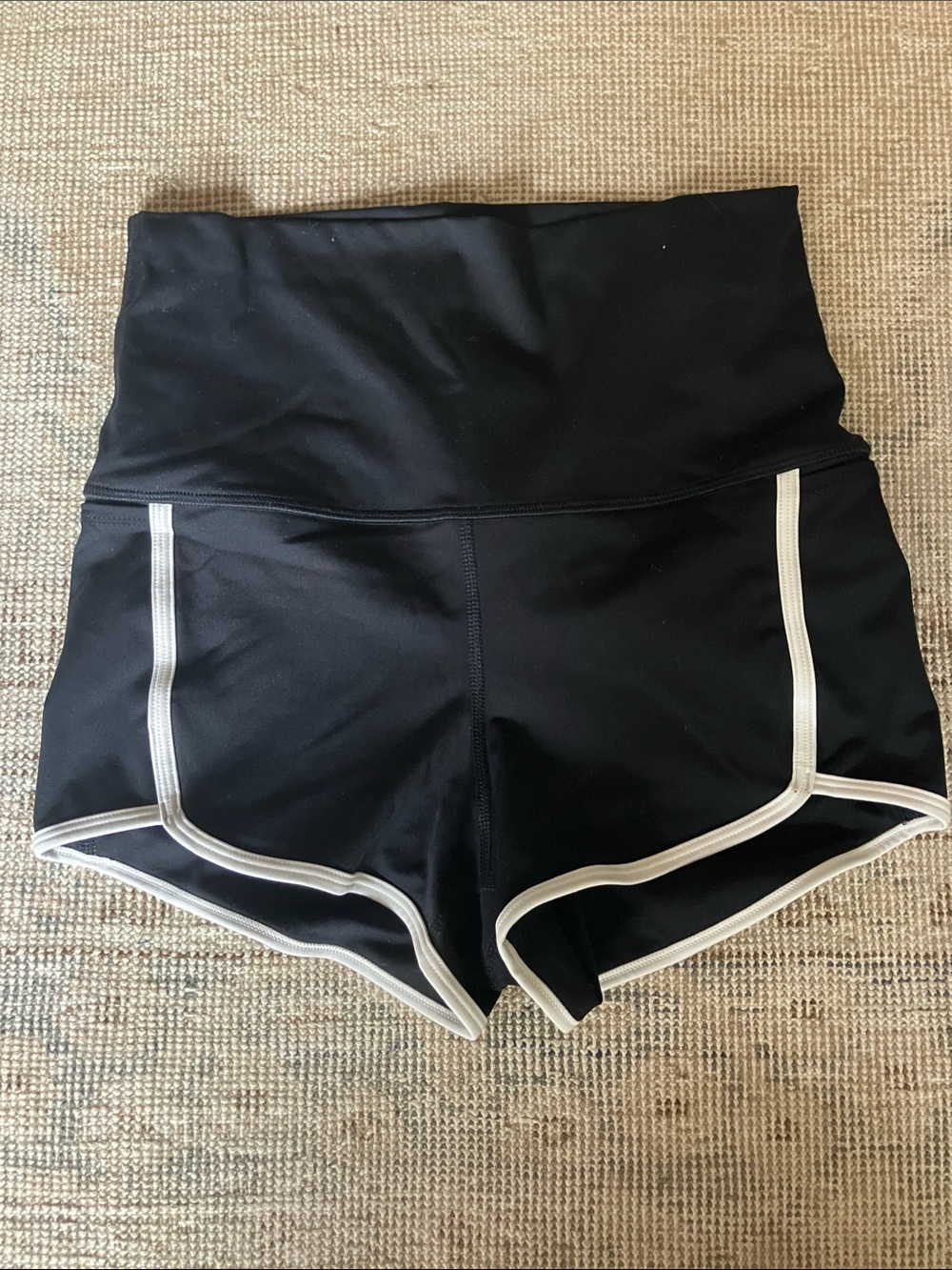 FP Movement by Free People Black Athletic Shorts with White Trim